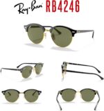 Óculos de Sol Ray-Ban Clubround 0RB4246 preto com lentes verdes: estilo icônico e proteção para o dia a dia - Imagem 7