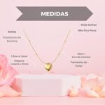 Colar bolinha com pingente coração em aço inox dourado, delicado e ideal para presente feminino. - Imagem 7