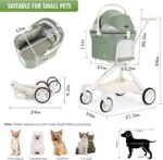 BEBEROAD PETS TT: carrinho leve e dobrável para cães e gatos pequenos, prático para viagens e fácil de transportar - Imagem 7