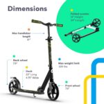 LaScoota Patinete dobrável ajustável, leve e resistente, com rodas de uretano de 20 cm para crianças, adolescentes e adultos. - Imagem 6