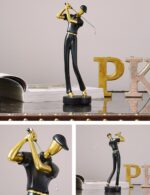 Estátua de Golfe HAUCOZE 24 cm em poliresina premium: decoração elegante, feita à mão, segura para crianças e ideal para presentear. - Imagem 5