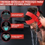 Cinto Exercício Pescoço Ajustável com Corrente 72 cm para treino de força e estabilidade, confortável e resistente. - Imagem 3