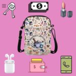 Bolsa tiracolo TSOTMO para fãs de anime: prática, leve e ideal para guardar cosméticos e acessórios no dia a dia. - Imagem 5