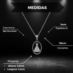 Colar Nossa Senhora de Aparecida em aço inox prateado: fé, elegância e presente ideal para uso unissex - Imagem 6