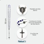 Terço Colar São Bento Hematita 6mm com medalha central: proteção, fé e elegância para uso diário. - Imagem 4