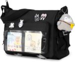 Bolsa tiracolo Kawaii com janela para pins e pelúcia, ideal para anime, cosplay e uso diário com estilo Y2K. - Imagem 8