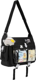 Bolsa tiracolo Kawaii com janela para pins e pelúcia, ideal para anime, cosplay e uso diário com estilo Y2K. - Imagem 9