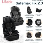 Cadeira para Auto Litet Safemax Fix 2.0 Cinza com Isofix, segurança e conforto para crianças de 9 a 36 kg. - Imagem 7