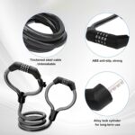 Cadeado de bicicleta antifurto 4 dígitos, cabo de alta segurança para bicicletas e scooters elétricos - Imagem 6