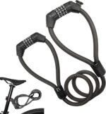 Cadeado de bicicleta antifurto 4 dígitos, cabo de alta segurança para bicicletas e scooters elétricos - Imagem 9