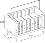 Berço Mini Cama Americano Isis Móveis Reller Branco/savana: qualidade, beleza e praticidade com mini cama e 3 posições de estrado. - Imagem 3