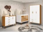 Berço Mini Cama Americano Isis Móveis Reller Branco/savana: qualidade, beleza e praticidade com mini cama e 3 posições de estrado. - Imagem 5