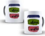 Caneca Calma C@ralho com caixinha de presente: cerâmica premium, 325ml e ideal para presentear com humor. - Imagem 3