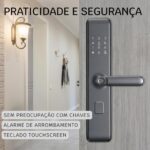 Fechadura Inteligente Biométrica Digital: segurança avançada com biometria, senha, NFC e instalação completa - Imagem 5