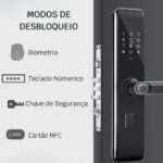 Fechadura Inteligente Biométrica Digital: segurança avançada com biometria, senha, NFC e instalação completa - Imagem 7