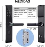 Fechadura Inteligente Biométrica Digital: segurança avançada com biometria, senha, NFC e instalação completa - Imagem 8