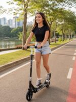Patinete Infantil Juvenil Multmaxx dobrável, leve e resistente, com ajuste de altura e suporte para até 100kg, ideal para lazer e mobilidade. - Imagem 3