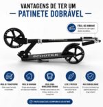 Patinete Infantil Juvenil Multmaxx dobrável, leve e resistente, com ajuste de altura e suporte para até 100kg, ideal para lazer e mobilidade. - Imagem 7