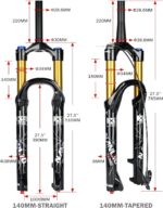 Garfo dianteiro X9 Pro para MTB, suspensão ajustável e amortecimento suave, compatível com 26, 27,5 e 29 polegadas - Imagem 8