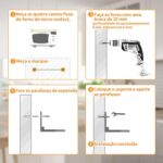 Suporte para microondas de parede ajustável em aço carbono: mais espaço, segurança e instalação prática para sua cozinha. - Imagem 3