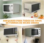 Suporte para microondas de parede ajustável em aço carbono: mais espaço, segurança e instalação prática para sua cozinha. - Imagem 6