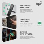 Fechadura ELG SHFB700 Wi-Fi: biometria, senha, cartão e app com máxima segurança para sua porta. - Imagem 3