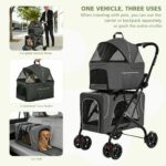 Carrinho Cansee duplo 3 em 1 para cães e gatos, dobrável, confortável e seguro para passeios e viagens - Imagem 3