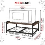 Suporte microondas com fruteira e cestos removíveis: organiza a cozinha, libera espaço e valoriza a bancada. - Imagem 3