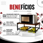 Suporte microondas com fruteira e cestos removíveis: organiza a cozinha, libera espaço e valoriza a bancada. - Imagem 4