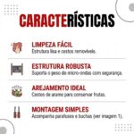 Suporte microondas com fruteira e cestos removíveis: organiza a cozinha, libera espaço e valoriza a bancada. - Imagem 5