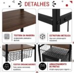 Suporte microondas com fruteira e cestos removíveis: organiza a cozinha, libera espaço e valoriza a bancada. - Imagem 7