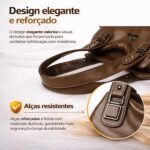 Bolsa de Ombro Grande Feminina ALWY em Couro PU, elegante, versátil e ideal para trabalho, faculdade e viagem - Imagem 3