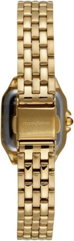 Relógio Mondaine Feminino Retangular Dourado: elegância para compor looks sofisticados com estilo e praticidade. - Imagem 4