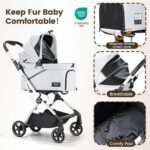 Beberoad Pets T4 Max: carrinho dobrável impermeável para cães e gatos, prático e fácil de transportar - Imagem 6