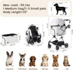 Beberoad Pets T4 Max: carrinho dobrável impermeável para cães e gatos, prático e fácil de transportar - Imagem 8