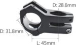 Mesa de mountain bike 31,8x45mm em alumínio leve e estável, ideal para maior controle e segurança nas trilhas - Imagem 8