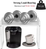 Suporte expansível para micro-ondas com 2 camadas, altura ajustável e metal resistente para organizar sua cozinha. - Imagem 6