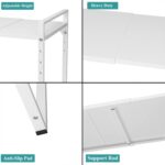 Suporte expansível para micro-ondas com 2 camadas, altura ajustável e metal resistente para organizar sua cozinha. - Imagem 7