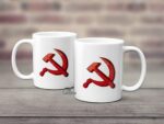 Caneca Comunismo Presente com símbolo foice e martelo, resistente e ideal para presentear com estilo político. - Imagem 2