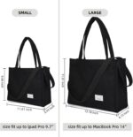 Valleycomfy bolsa feminina de veludo cotelê: leve, estilosa e versátil para trabalho, viagem e uso diário. - Imagem 4