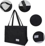 Valleycomfy bolsa feminina de veludo cotelê: leve, estilosa e versátil para trabalho, viagem e uso diário. - Imagem 5