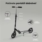 Patinete dobrável ajustável em metal: leve, resistente, portátil e ideal para lazer, transporte e diversão até 100kg - Imagem 6