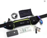 Cinto de corrida com 2 garrafas de água e pochete ajustável à prova d’água para iPhone e maratona - Imagem 3