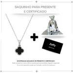 Colar Trevo Preto Brilhante em Aço Inox 316L: elegante, durável e ideal para compor looks femininos com estilo premium. - Imagem 3