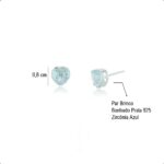 Kit Semijoia Prata 925 Coração Azul: pulseira, colar e brinco delicados para um look elegante e versátil. - Imagem 4