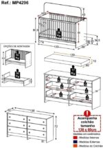 Berço 3 em 1 Multimóveis com colchão e cômoda: segurança, versatilidade e organização para o quarto do bebê - Imagem 6