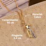 Colar Feminino Abraço Eterno: símbolo de afeto com pingente dourado de cobre, delicado e ideal para presentear. - Imagem 3