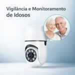 Câmera de Segurança WiFi 360° Full HD 1080p com áudio bidirecional e alertas no app - Imagem 5