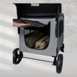 Carrinho de bebê 4 lugares dobrável, ideal para 4 crianças, com assentos ajustáveis e uso em todos os terrenos. - Imagem 6