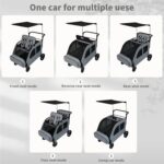 Carrinho de bebê 4 lugares dobrável, ideal para 4 crianças, com assentos ajustáveis e uso em todos os terrenos. - Imagem 8